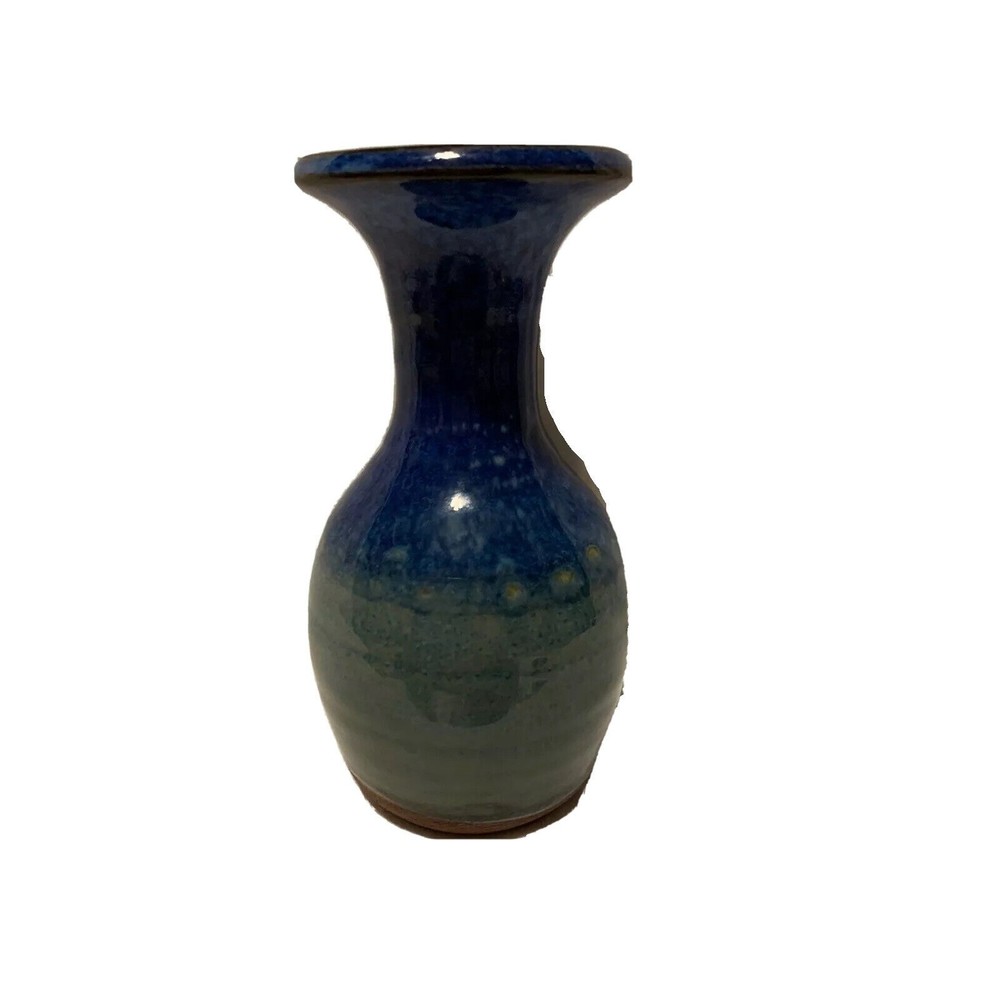Rupert Blamire Olive Oil Tear Decanter-Aqua Marine 15 2/8 cm Tall Pottery Signed
